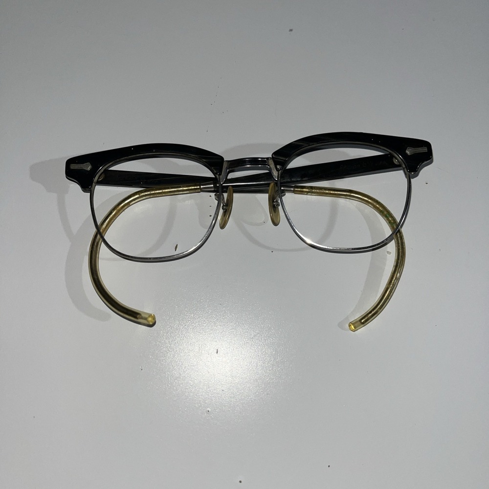 Shuron 6 1/2 Vtg 12k GF 46 Browline Eyeglass Frames‎ Retro 22 M/M Cable Temple